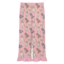 Load image into Gallery viewer, Labrador Pajama Pants for Women - Ruffle Hem Design - Watercolor Delight Labradors-Pajamas-Apparel,Dog Mom Gifts,Labrador,Pajamas-15