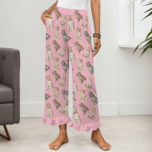 Load image into Gallery viewer, Labrador Pajama Pants for Women - Ruffle Hem Design - Watercolor Delight Labradors-Pajamas-Apparel,Dog Mom Gifts,Labrador,Pajamas-17