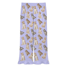 Load image into Gallery viewer, Labrador Pajama Pants for Women - Ruffle Hem Design - Watercolor Delight Labradors-Pajamas-Apparel,Dog Mom Gifts,Labrador,Pajamas-19