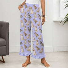 Load image into Gallery viewer, Labrador Pajama Pants for Women - Ruffle Hem Design - Watercolor Delight Labradors-Pajamas-Apparel,Dog Mom Gifts,Labrador,Pajamas-21