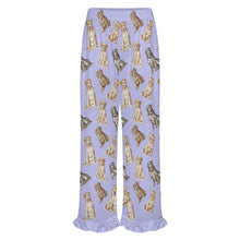 Load image into Gallery viewer, Labrador Pajama Pants for Women - Ruffle Hem Design - Watercolor Delight Labradors-Pajamas-Apparel,Dog Mom Gifts,Labrador,Pajamas-22