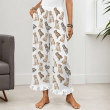 Load image into Gallery viewer, Labrador Pajama Pants for Women - Ruffle Hem Design - Watercolor Delight Labradors-Pajamas-Apparel,Dog Mom Gifts,Labrador,Pajamas-7