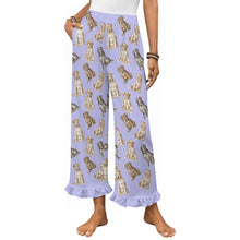 Load image into Gallery viewer, Labrador Pajama Pants for Women - Ruffle Hem Design - Watercolor Delight Labradors-Pajamas-Apparel,Dog Mom Gifts,Labrador,Pajamas-Lavender-S-1