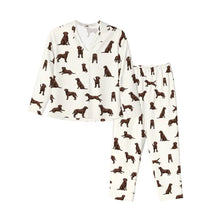 Load image into Gallery viewer, Labrador Pajamas for Women - XL Available - Playful Chocolate Labradors-Pajamas-Apparel,Chocolate Labrador,Dog Mom Gifts,Labrador,Pajamas-7