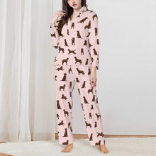 Load image into Gallery viewer, Labrador Pajamas for Women - XL Available - Playful Chocolate Labradors-Pajamas-Apparel,Chocolate Labrador,Dog Mom Gifts,Labrador,Pajamas-Pink-XS-3