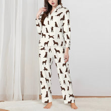 Load image into Gallery viewer, Labrador Pajamas for Women - XL Available - Playful Chocolate Labradors-Pajamas-Apparel,Chocolate Labrador,Dog Mom Gifts,Labrador,Pajamas-White-XS-1