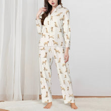 Load image into Gallery viewer, Labrador Pajamas for Women - XL Available - Playful Yellow Labrador-Pajamas-Apparel,Dog Mom Gifts,Labrador,Pajamas-White-XS-1