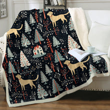 Load image into Gallery viewer, Labrador Retriever Holiday Village Christmas Blanket-Blanket-Blankets, Christmas, Home Decor, Labrador-2