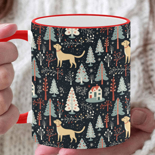 Labrador Retriever Holiday Village Christmas Mug-White1-ONE SIZE-1