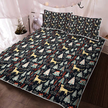 Load image into Gallery viewer, Labrador Retriever Holiday Village Christmas Quilt Blanket Bedding Set-Bedding-Bedding, Blankets, Christmas, Home Decor, Labrador-2