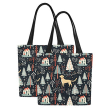 Load image into Gallery viewer, Labrador Retriever Holiday Village Large Canvas Tote Bags - Set of 2-Accessories-Accessories, Bags, Christmas, Labrador-11
