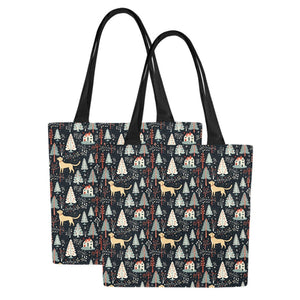 Labrador Retriever Holiday Village Large Canvas Tote Bags - Set of 2-Accessories-Accessories, Bags, Christmas, Labrador-13