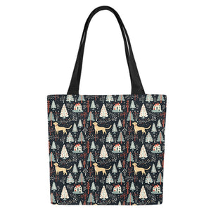 Labrador Retriever Holiday Village Large Canvas Tote Bags - Set of 2-Accessories-Accessories, Bags, Labrador-White4-ONESIZE-9