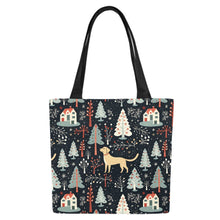 Load image into Gallery viewer, Labrador Retriever Holiday Village Large Canvas Tote Bags - Set of 2-Accessories-Accessories, Bags, Christmas, Labrador-8