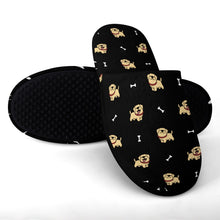 Load image into Gallery viewer, Labrador Slippers for Women - Cute Yellow Labrador Love - Flannel-Slippers-10