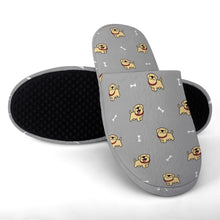 Load image into Gallery viewer, Labrador Slippers for Women - Cute Yellow Labrador Love - Flannel-Slippers-25