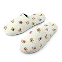 Load image into Gallery viewer, Labrador Slippers for Women - Cute Yellow Labrador Love - Flannel-Slippers-26