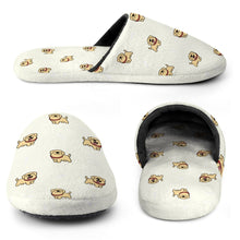Load image into Gallery viewer, Labrador Slippers for Women - Cute Yellow Labrador Love - Flannel-Slippers-27