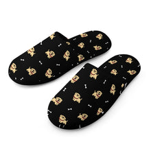 Load image into Gallery viewer, Labrador Slippers for Women - Cute Yellow Labrador Love - Flannel-Slippers-8