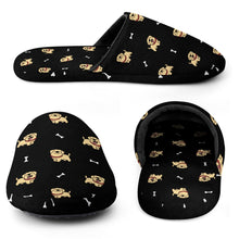 Load image into Gallery viewer, Labrador Slippers for Women - Cute Yellow Labrador Love - Flannel-Slippers-9