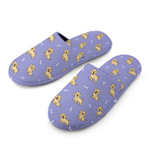 Load image into Gallery viewer, Labrador Slippers for Women - Happy Yellow Labrador Love - Flannel-Slippers-23