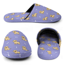 Load image into Gallery viewer, Labrador Slippers for Women - Happy Yellow Labrador Love - Flannel-Slippers-24
