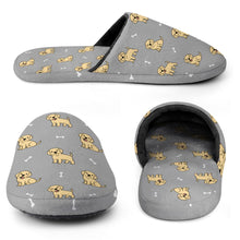 Load image into Gallery viewer, Labrador Slippers for Women - Happy Yellow Labrador Love - Flannel-Slippers-27