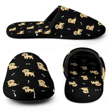 Load image into Gallery viewer, Labrador Slippers for Women - Happy Yellow Labrador Love - Flannel-Slippers-9