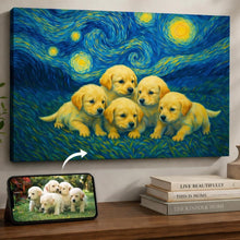 Load image into Gallery viewer, Photo of starry night inspired Labrador wall art