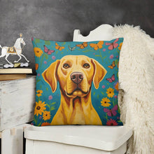 Load image into Gallery viewer, Labrador&#39;s Meadow Plush Pillow Case-Cushion Cover-Dog Dad Gifts, Dog Mom Gifts, Home Decor, Labrador, Pillows-3
