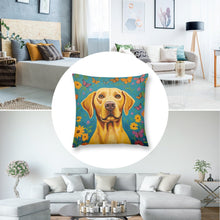 Load image into Gallery viewer, Labrador&#39;s Meadow Plush Pillow Case-Cushion Cover-Dog Dad Gifts, Dog Mom Gifts, Home Decor, Labrador, Pillows-8