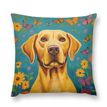 Load image into Gallery viewer, Labrador&#39;s Meadow Plush Pillow Case-Cushion Cover-Dog Dad Gifts, Dog Mom Gifts, Home Decor, Labrador, Pillows-12 &quot;×12 &quot;-1