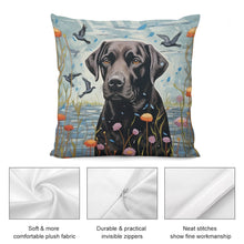 Load image into Gallery viewer, Lakeside Reverie Black Labrador Plush Pillow Case-Cushion Cover-Black Labrador, Dog Dad Gifts, Dog Mom Gifts, Home Decor, Pillows-5