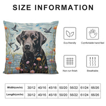 Load image into Gallery viewer, Lakeside Reverie Black Labrador Plush Pillow Case-Cushion Cover-Black Labrador, Dog Dad Gifts, Dog Mom Gifts, Home Decor, Pillows-6