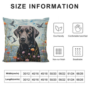 Lakeside Reverie Black Labrador Plush Pillow Case-Cushion Cover-Black Labrador, Dog Dad Gifts, Dog Mom Gifts, Home Decor, Pillows-6