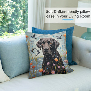 Lakeside Reverie Black Labrador Plush Pillow Case-Cushion Cover-Black Labrador, Dog Dad Gifts, Dog Mom Gifts, Home Decor, Pillows-7