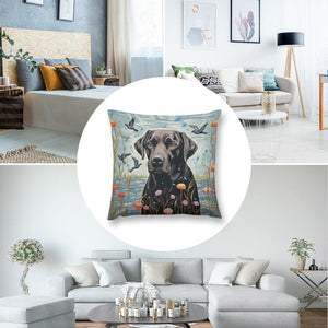 Lakeside Reverie Black Labrador Plush Pillow Case-Cushion Cover-Black Labrador, Dog Dad Gifts, Dog Mom Gifts, Home Decor, Pillows-8