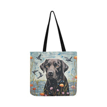 Load image into Gallery viewer, Lakeside Reverie Black Labrador Shopping Tote Bag-Accessories-Accessories, Bags, Black Labrador, Dog Dad Gifts, Dog Mom Gifts, Labrador-White-ONESIZE-2