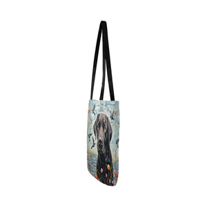 Lakeside Reverie Black Labrador Shopping Tote Bag-Accessories-Accessories, Bags, Black Labrador, Dog Dad Gifts, Dog Mom Gifts, Labrador-White-ONESIZE-4