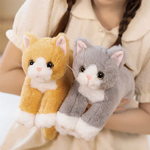 Load image into Gallery viewer, Large Black and White Cat Stuffed Toy - Pink Paw Pads Kitty-21