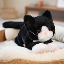 Load image into Gallery viewer, Large Black and White Cat Stuffed Toy - Pink Paw Pads Kitty-11