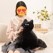 Load image into Gallery viewer, Large Black Cat Pillows - Soft Plush - 3 Pieces Set - Sweet Wide-Eyed Kitty-Stuffed Animals-Black Cat,Cats,Home Decor,Pillows,Stuffed Animal-7