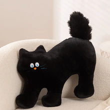 Load image into Gallery viewer, Large Black Cat Pillows - Soft Plush - 3 Pieces Set - Sweet Wide-Eyed Kitty-Stuffed Animals-Black Cat,Cats,Home Decor,Pillows,Stuffed Animal-Stretching Cat-20" (50 cm)-2