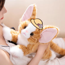Load image into Gallery viewer, Large Devon Rex Plush Toys - 6 Coat Colors - White, Black, Tuxedo, Tabby Orange, Gray and Brown-Stuffed Animals-Black and White Cat,Cat Memorial Gifts,Cats,Devon Rex,Orange and White Cat,Stuffed Animal,Tabby Cat,White Cat-10