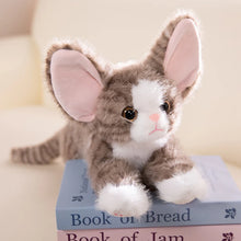 Load image into Gallery viewer, Large Devon Rex Plush Toys - 6 Coat Colors - White, Black, Tuxedo, Tabby Orange, Gray and Brown-Brown Striped Cat-53cm-18