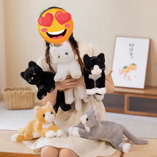 Load image into Gallery viewer, Large Gray and White Cat Stuffed Toy - Pink Paw Pads Kitty-Stuffed Animals-Cat Memorial Gifts,Cats,Stuffed Animal-15