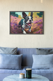 Lavender Fields Boston Terrier Wall Art Poster-Art-Boston Terrier, Dog Art, Home Decor, Poster-4
