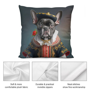 Le Noir Chic Black French Bulldog Plush Pillow Case-Cushion Cover-Dog Dad Gifts, Dog Mom Gifts, French Bulldog, Home Decor, Pillows-5
