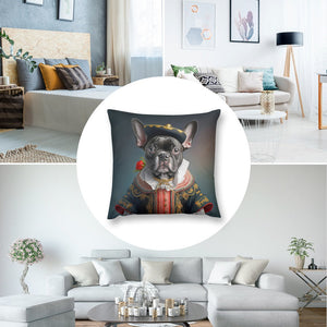 Le Noir Chic Black French Bulldog Plush Pillow Case-Cushion Cover-Dog Dad Gifts, Dog Mom Gifts, French Bulldog, Home Decor, Pillows-8
