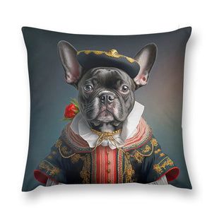 Le Noir Chic Black French Bulldog Plush Pillow Case-Cushion Cover-Dog Dad Gifts, Dog Mom Gifts, French Bulldog, Home Decor, Pillows-12 "×12 "-1